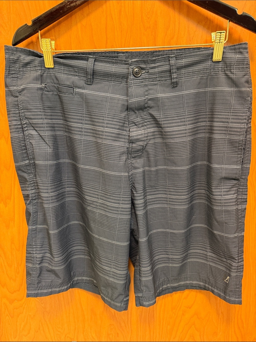 🦓🦓🦓3 for 12$🦓🦓🦓Men's Gray Plaid Flat Front Performance Shorts-L